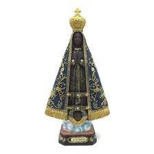 Imagem Nossa Senhora Aparecida Manto Dourado Resina 30 Cm Foto mini 1