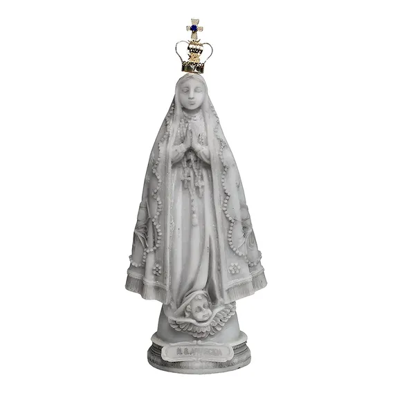 Imagem Nossa Senhora Aparecida Mármore Com Coroa Metal 20 Cm Foto 1