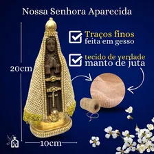 Imagem Nossa Senhora Aparecida Pequena Manto De Juta 20cm Foto mini  2