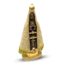 Imagem Nossa Senhora Aparecida Pequena Manto De Juta 20cm Foto  mini 1