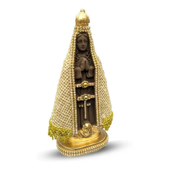 Imagem Nossa Senhora Aparecida Pequena Manto De Juta 20cm Foto 1