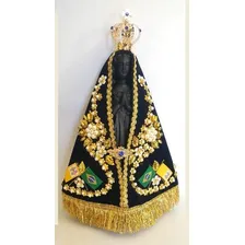Imagem Nossa Senhora Aparecida Replica 30cm Manto E Coroa Cor Azul-turquesa Foto mini 2