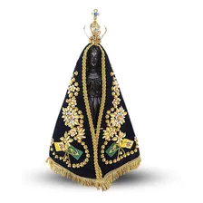 Imagem Nossa Senhora Da Aparecida Resina Manto + Coroa 36cm Cor Preta Foto mini 2