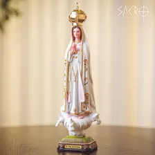Imagem Nossa Senhora De Fátima 30cm Resina Foto mini  2