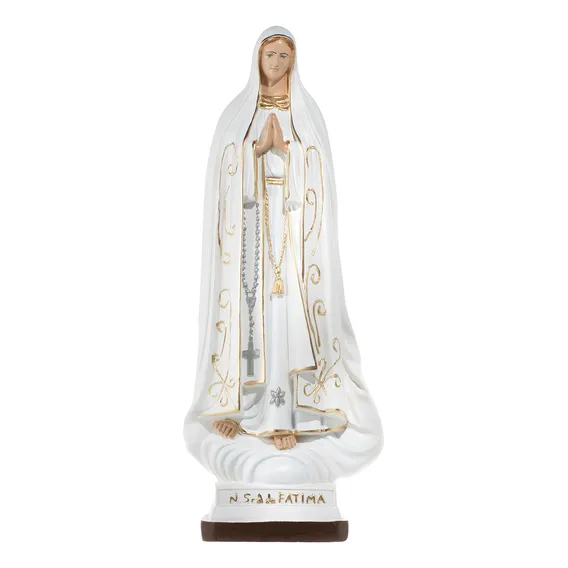 Imagem Nossa Senhora De Fátima 60cm Gesso Escultura Católica Foto 1