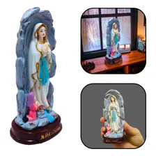 Imagem Nossa Senhora De Lourdes Na Gruta Resina 15 Cm Foto  mini 1