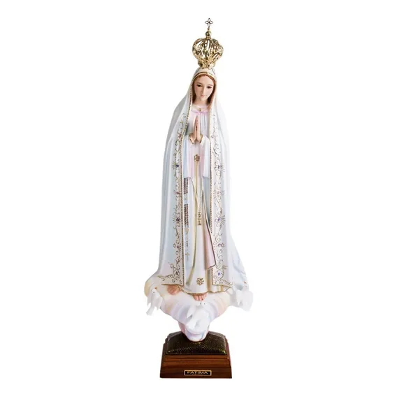 Imagem Nossa Senhora Fátima Em Resina Portuguesa 35 Cm Cor Portugal Foto 1