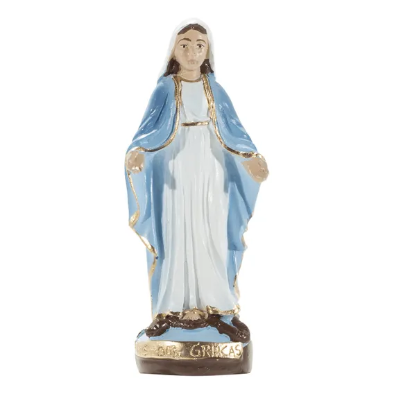 Imagem Nossa Sra Das Graças 10cm Resina Escultura Católica Foto 1