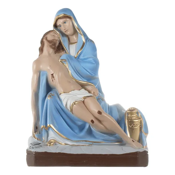 Imagem Nsa Senhora Da Piedade 20cm Gesso Escultura Cat贸lica Cor Colorido Foto 1