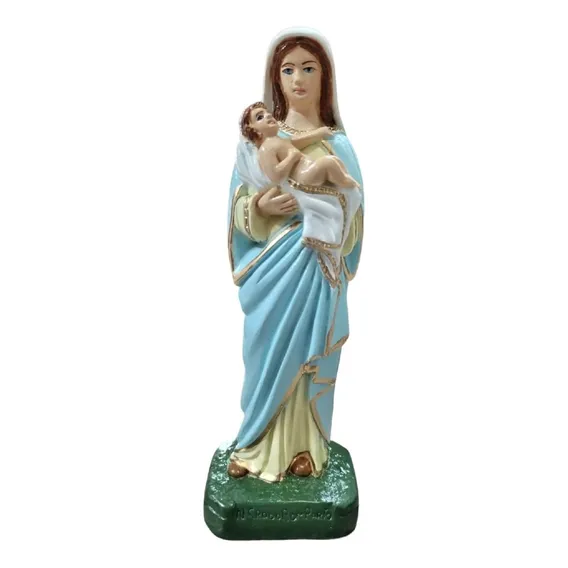 Imagem Sacra Religiosa Católica - Nossa Senhora Do Bom Parto Cor Manto Azul Claro Foto 1