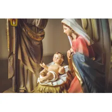 Imagem Sagrada FamÃlia Com Estrela Presépio Resina 30cm Led Foto mini 3