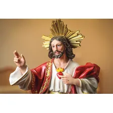 Imagem Sagrado Coração De Jesus 60cm Resina Cor Premium Foto mini  2