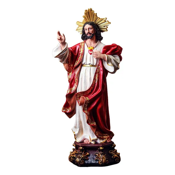 Imagem Sagrado Coração De Jesus 60cm Resina Cor Premium Foto 1