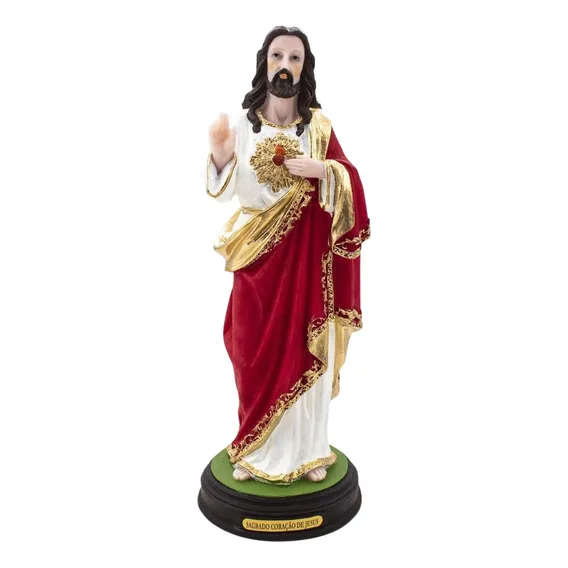 Imagem Sagrado Coração De Jesus Resina 22 Cm Foto 1
