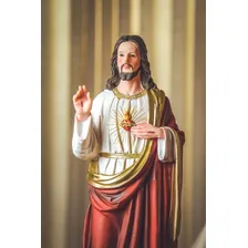 Imagem Sagrado Coração De Jesus Resina 45cm Cor Colorido Foto mini 2