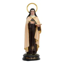 Imagem Santa Tereza D'ávila 35cm Calcário Resinado Florença Cor Creme-marrom Foto mini 1