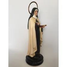 Imagem Santa Tereza D'ávila 35cm Calcário Resinado Florença Cor Creme-marrom Foto mini 4