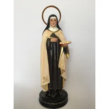 Imagem Santa Tereza D'ávila 35cm Calcário Resinado Florença Cor Creme-marrom Foto mini 2