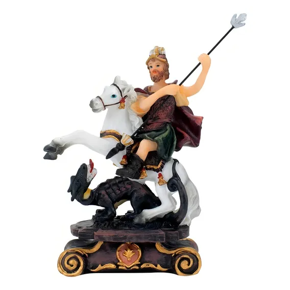 Imagem São Jorge 13cm Escultura Enfeite Resina Foto 1