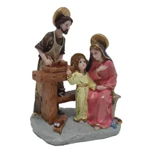 Imagem São José / Operário / Carpinteiro / C/ Família Resina Foto  mini 1