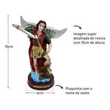 Imagem São Miguel Arcanjo Resina Rica Em Detalhes 15cm Foto mini  2