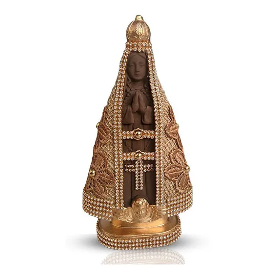 Imagem Senhora Aparecida Estilizada Barroca Flor 20cm Cor Terracota Foto 1