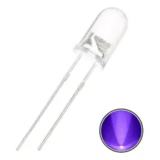 Kit 20 unidades led 5mm alto brilho ultravioleta Uv + resistor 12v Foto mini 1