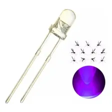 Kit 20 unidades led 5mm alto brilho ultravioleta Uv + resistor 12v Foto mini 2