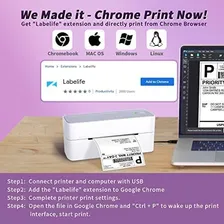 Impressora de etiquetas portátil Bluetooth branca/prata Foto mini  3