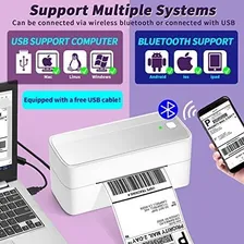 Impressora de etiquetas portátil Bluetooth branca/prata Foto mini  2
