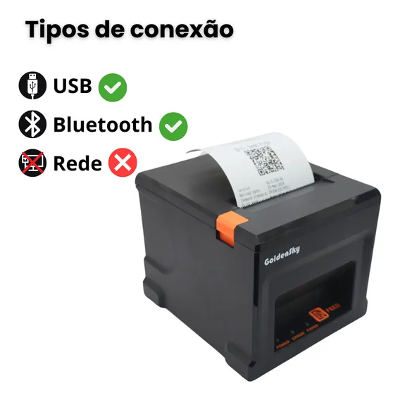 Impressora Não Fiscal Térmica Usb 80mm Bluetooth Guilhotina Cor Preto e Laranja 24V Foto 1
