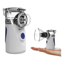 Inalador Infantil Adulto Portátil Pilha Ou Cabo Nebulizador Cor Inalador Branco E Azul 110v/220v Foto mini  2