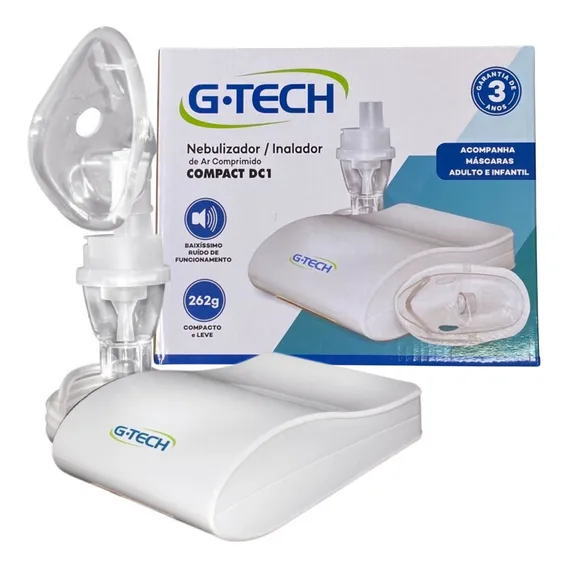 Inalador Nebulizador Gtech Bivolt Infantil Adulto Silencioso Cor Branco 100v/240v Foto 1