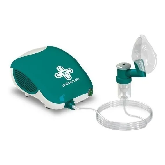 Inalador Nebulizador Pneumatico Pulmomais + Cor Verde/branco 127v/220v Foto 1