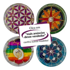 Incensário Vidro Diâmetro 10cm Flor Da Vida - Porta Incenso Cor Branco Foto mini 3