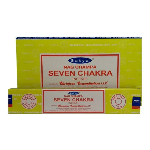 Incenso Massala Satya Seven Chakra Box C/ 12 Caixas De15gr Fragrância Seven Chakras Foto 1