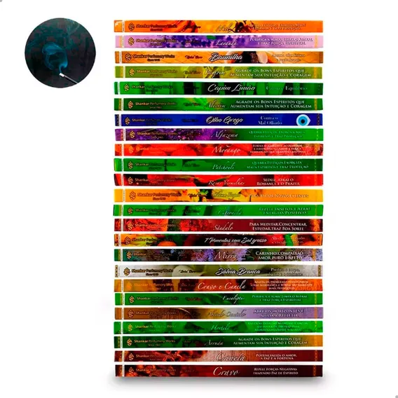Incenso Shankar Box Com 25 Caixas De 8 Varetas Fragrância Sortidas Perfumadas Foto 1