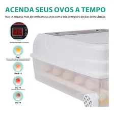 Incubadora para 64 ovos Joyfox Chocadeira Incubadora 23.5cm x 53.5cm x 46.5cm 220V 80W branco2 Foto mini 4