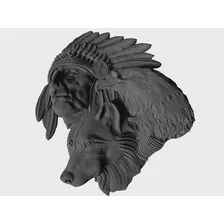 Índio Águia Lobo Quadro Arq. Stl Cnc Router Artcam,aspire3d Foto mini 4