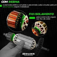 Induzido Rotor Suzer CompatÃvel Com Martelete Azul Gbh2-24d Gbh2-24df 220v Com Resina Foto mini 3