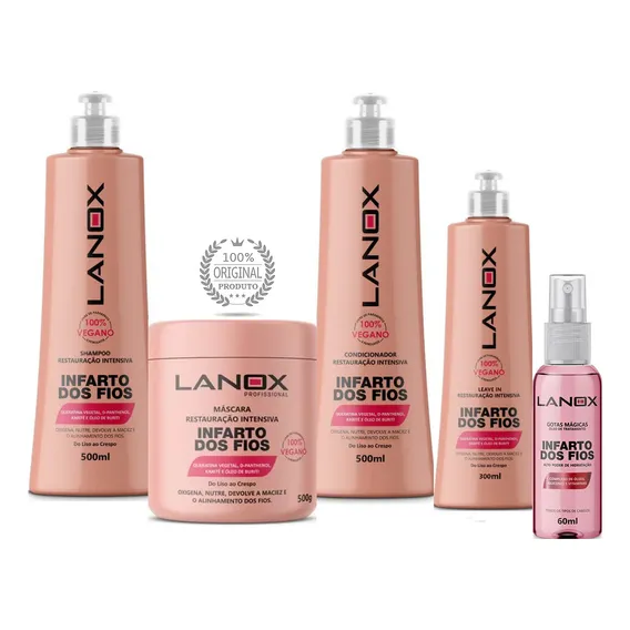 Infarto Dos Fios Kit Shampoo Condic. Mascara Leave-in Gotas Foto 1