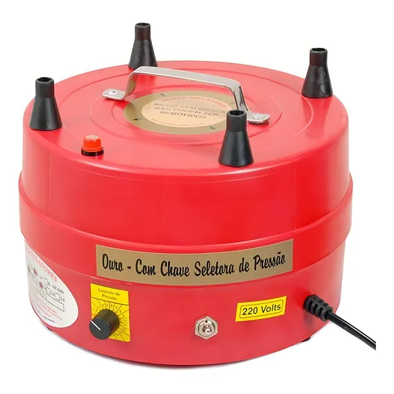 Inflador Compressor Bomba BalÔes Bexigas 4 Bicos Ouro 220V Foto 1
