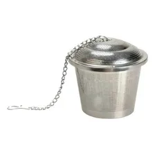 Infusor Chá Cesta Inox C/ Corrente Reforçado 4,5 X 4 Cm Cor Cinza Foto mini 2
