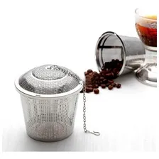 Infusor Chá Cesta Inox C/ Corrente Reforçado 4,5 X 4 Cm Cor Cinza Foto mini 1