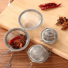Infusor Para Chá Em Inox Mini Peneira Coador Com Corrente Foto mini 3