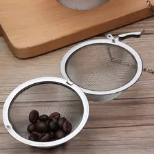 Infusor Para Chá Em Inox Mini Peneira Coador Com Corrente Foto mini 2