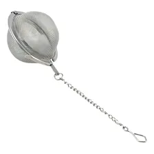 Infusor Para Chá Em Inox Mini Peneira Coador Com Corrente Foto mini 4