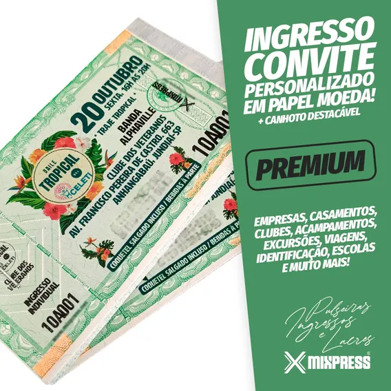 Ingresso Convite Personalizado Color Festa Evento . 150 Foto 1