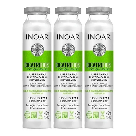 Inoar Cicatrifios Super Ampola Tratamento Capilar 3x45ml Foto 1