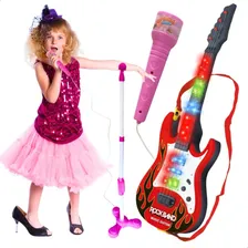 Instrumentos Musicais Guitarra + Microfone Infantil Menina Foto mini 1